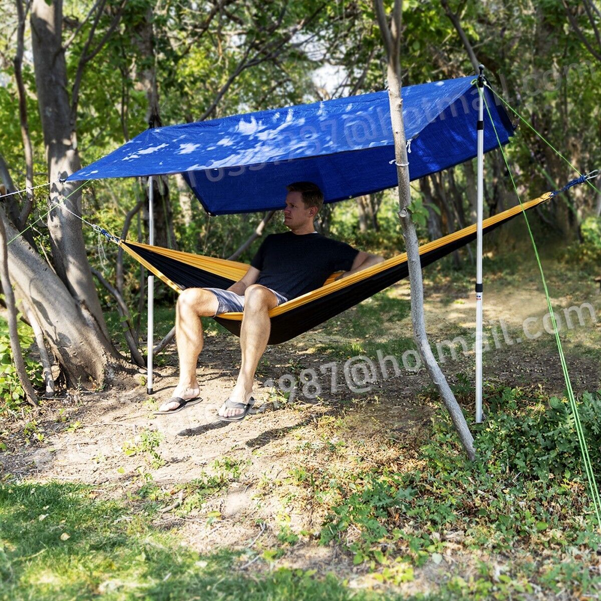 2x 230cm Tent Poles Telescopic Adjustable Awning Canopy Tarp Pole Support Rod UK
