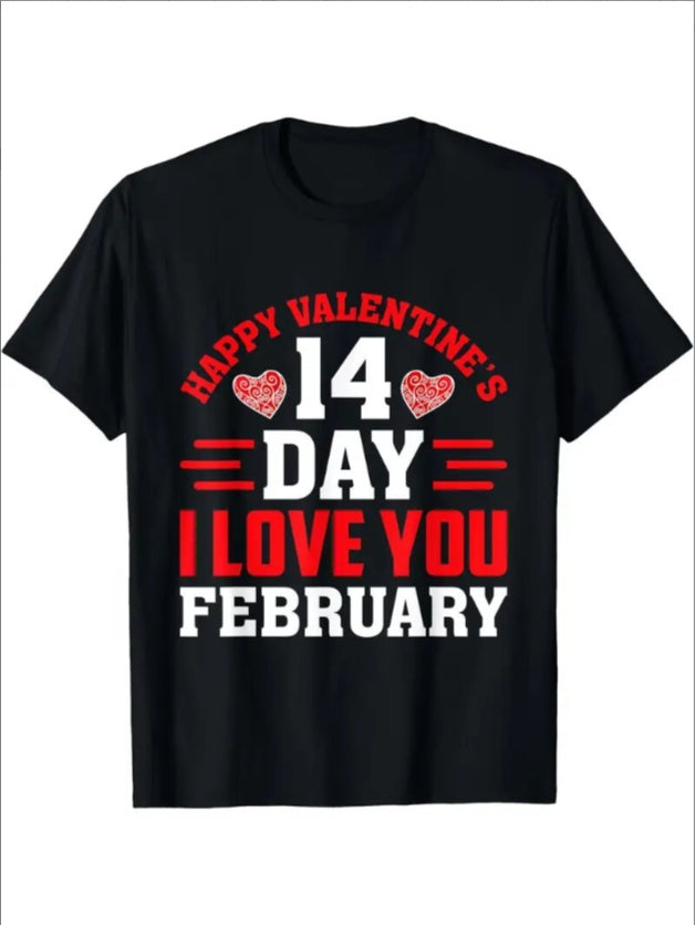 Love Valentine'S Day T-Shirt, Couple T-Shirt, Couple Christmas, Fashion Casual T-Shirt, Short-Sleeved T-Shirt