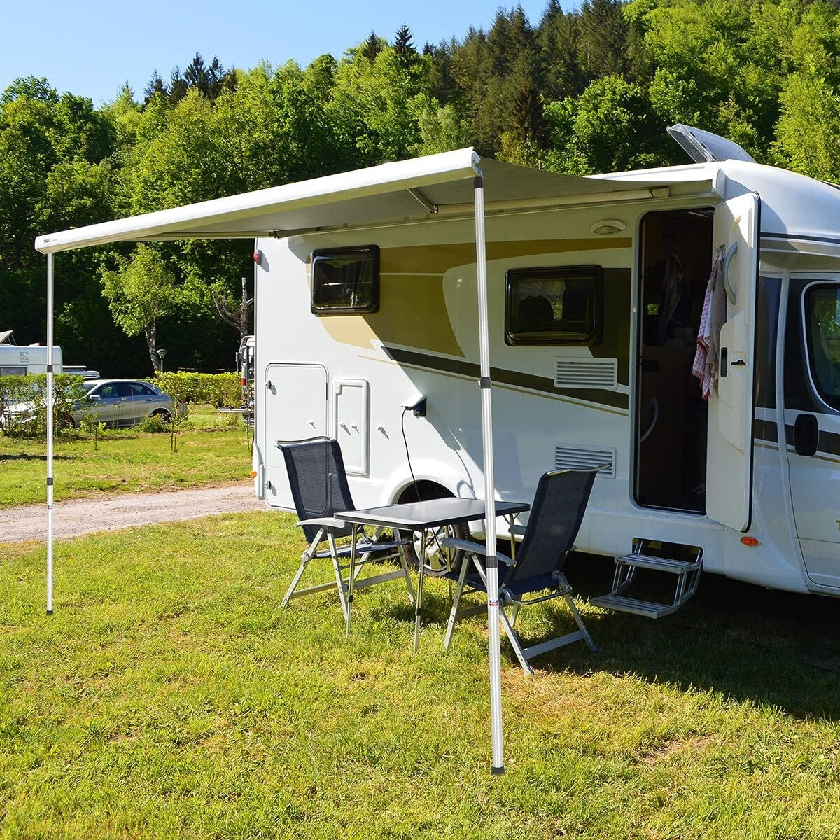 2x 230cm Tent Poles Telescopic Adjustable Awning Canopy Tarp Pole Support Rod UK