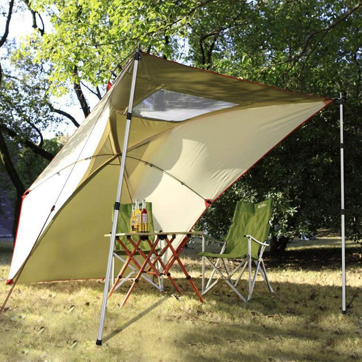 2x 230cm Tent Poles Telescopic Adjustable Awning Canopy Tarp Pole Support Rod UK