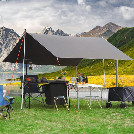 2x 230cm Tent Poles Telescopic Adjustable Awning Canopy Tarp Pole Support Rod UK